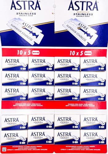 Astra Stainless, Double Edge Razor Blades, 100 pieces