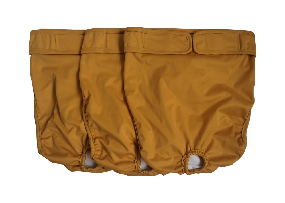 JUTESK Washable Female Dog Diapers (3pack) of Durable Doggie Diapers (Yellow, XL, 3, count)