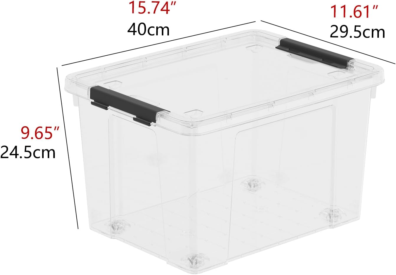 Kiddream 4-pack 24 Quarts Clear Latching Box, Plastic Storage Bins with Wheels