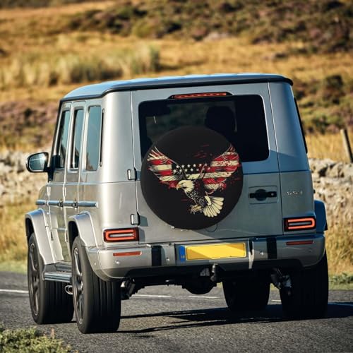 Image of Spare Tire Cover American Eagle Wheel Covers USA Flag Weatherproof Universal Wheel Protectors for Rv SUV Camper Travel Trailer 14 Inch