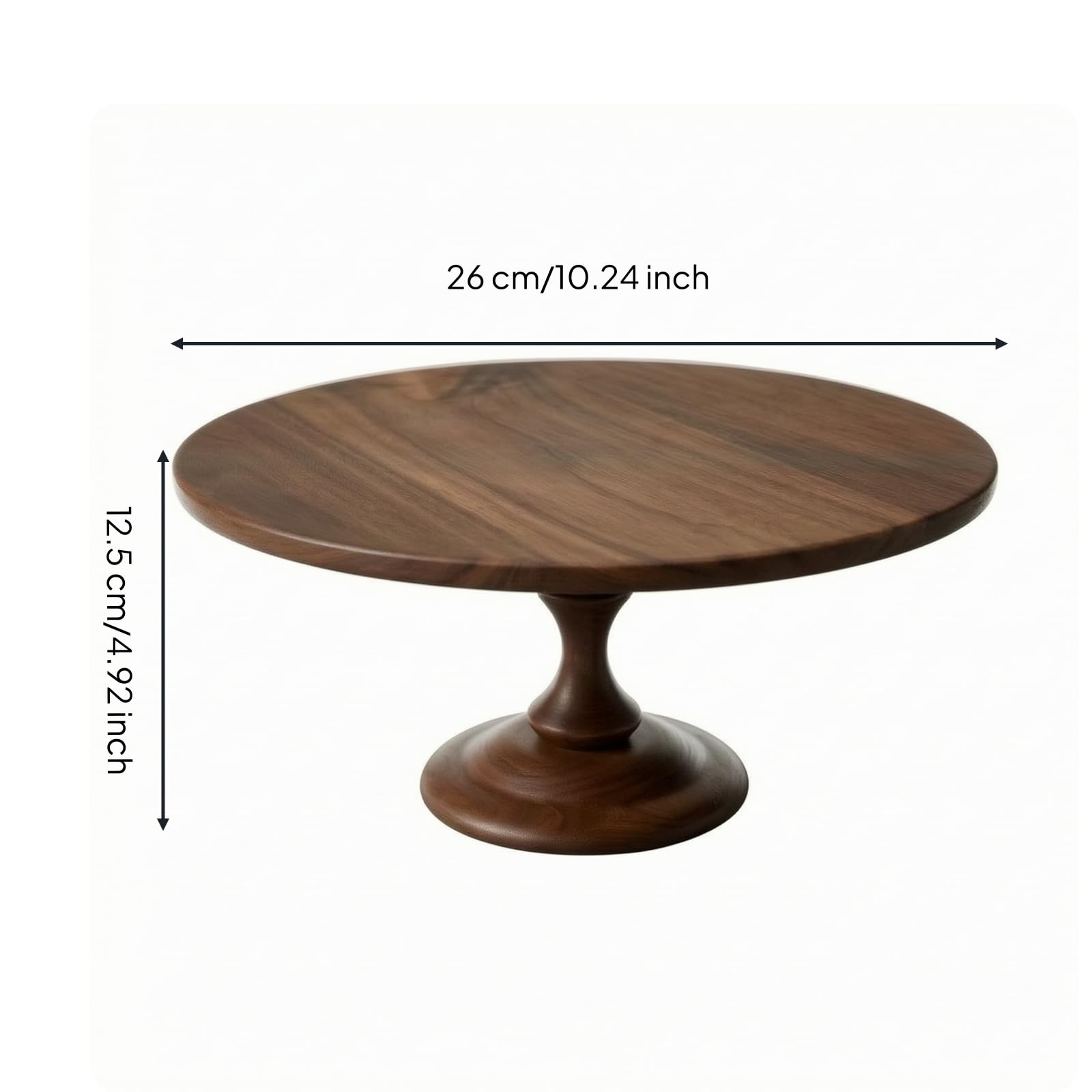 MagiDeal Plat à Gâteau Pied Rustique | Aspect Bois Naturel, Présentoir à Gâteaux Pied, pr n, L