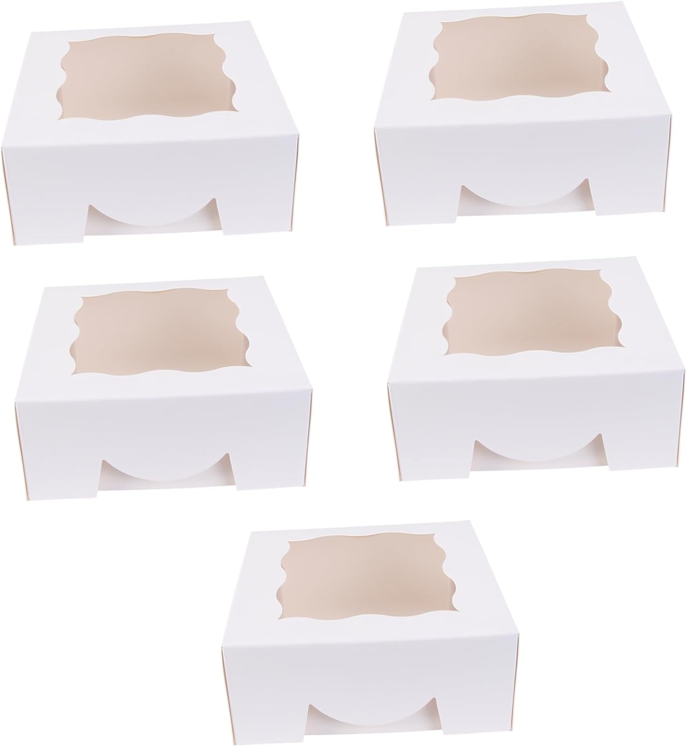 Window Cake Box 5pcs Paper Pastry Packaging for Bakery