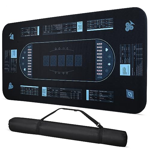 RUNNING HOT Exclusive Pro Poker Mat: 70" x 35", Anti-Slip, Durable, Foldable Design with Poker Probability Guide - Ideal for Casino Games, Carrying Bag Included by RUNNING HOT - Used condition - US$64.50