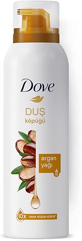 Dove Argan Yağı Duş Köpüğü,10 Kat Daha Yoğun Köpüğe Sahip Kremsi Formül, 200 ml, Beyaz
