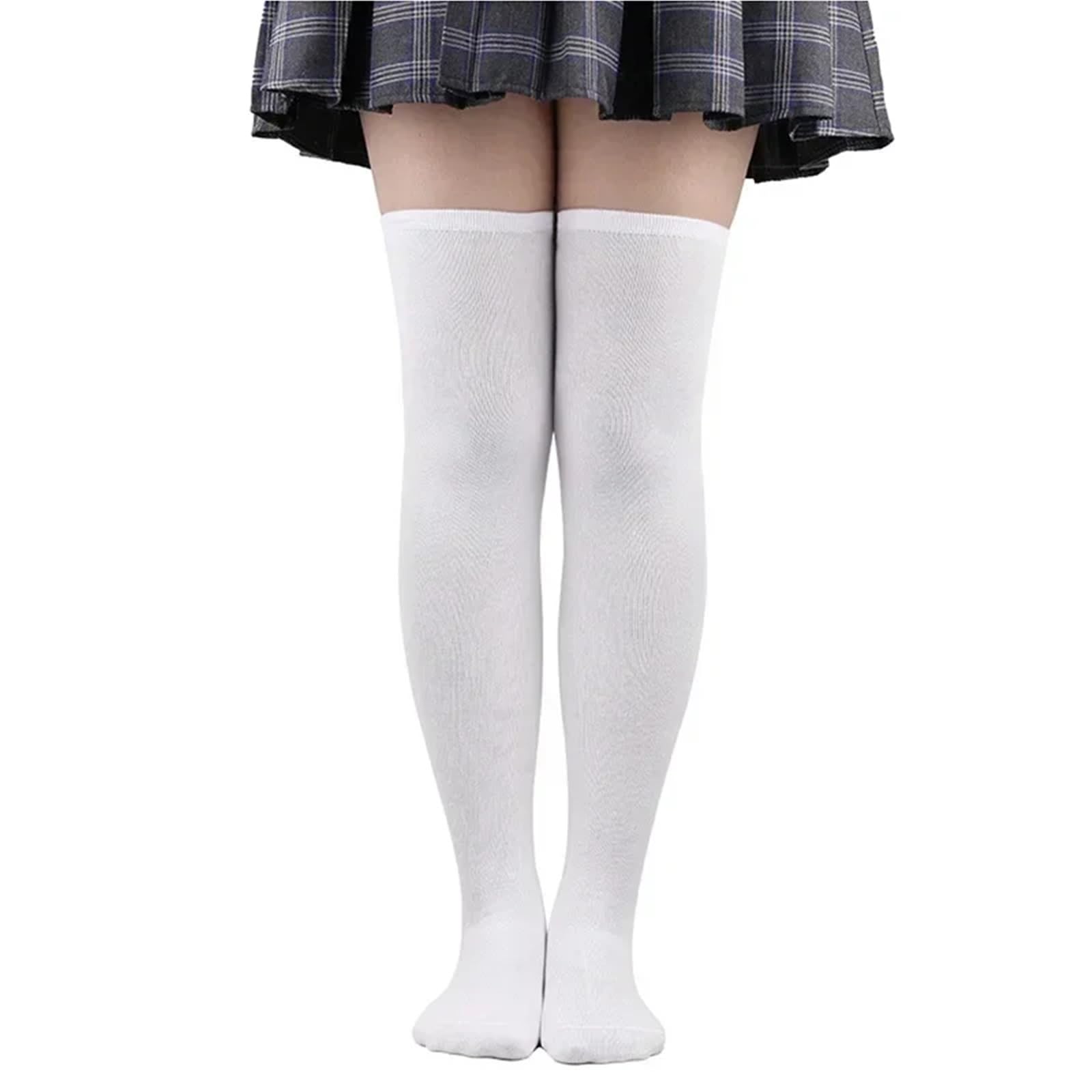 Calcetines largos de tubo for niñas, color liso, hasta el muslo, por encima la rodilla