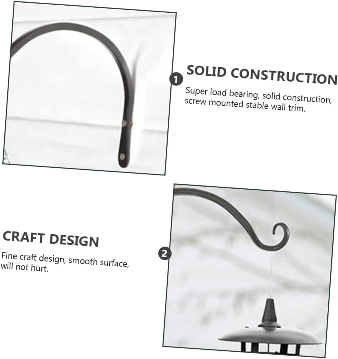 BESPORTBLE 4pcs Decorative Wall Flower Basket Hooks Hanging Plant Hooks for Garden Indoor Outdoor Decorative