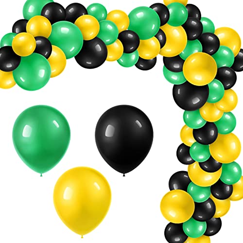 Image of Sratte 120 Pcs Juneteenth Day Balloons, Jamaican Black Yellow Green Party