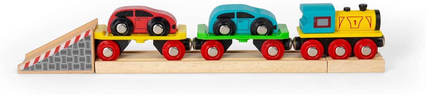 Bigjigs Rail Wooden Car Loader - العلامات التجارية الرئيسية الأخرى للسكك الحديدية متوافقة