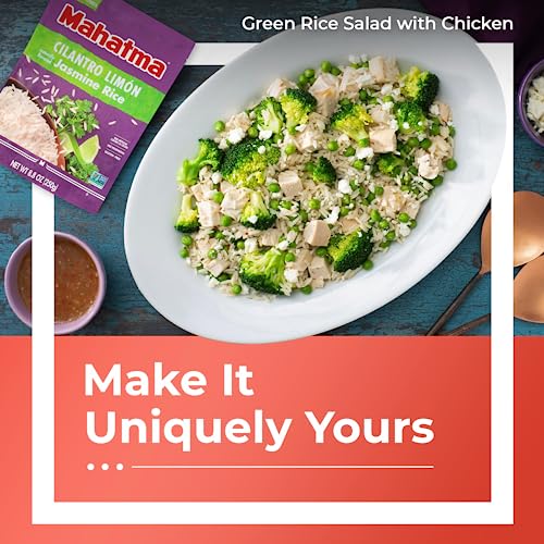 Image of Mahatma Ready to Heat Cilantro-Limon Jasmine Rice, Pack of 6 | Single-serve 8.8-ounce instant rice pouches, microwaveable in 90 seconds, vegan, gluten-free, non-GMO