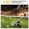 Cordless 2-in-1 Tiller Cultivator & Weed Wacker Compatible with Dewalt 20V Battery(Tool Only), 500RPM Electric Garden Tiller String Trimmer, 9" Tilling Width 9.4" Depth for Garden Lawn Cultivation