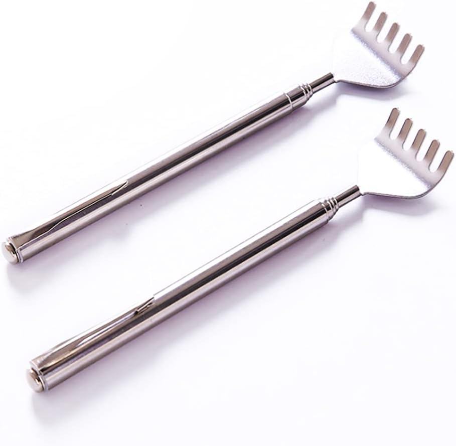 WOIWO 2PCS Stainless Steel Telescopic Tickle Scratcher, No