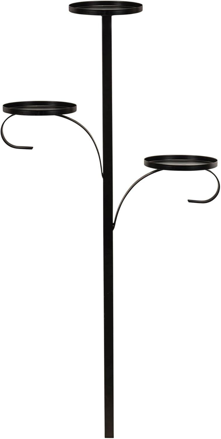 Triple Tree Topper - 36" H Iron Platform - Black Christmas Tree Decor