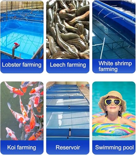 Bassin à poissons en toile 1,2m avec cadre en acier pour élevage et stockage - 6
