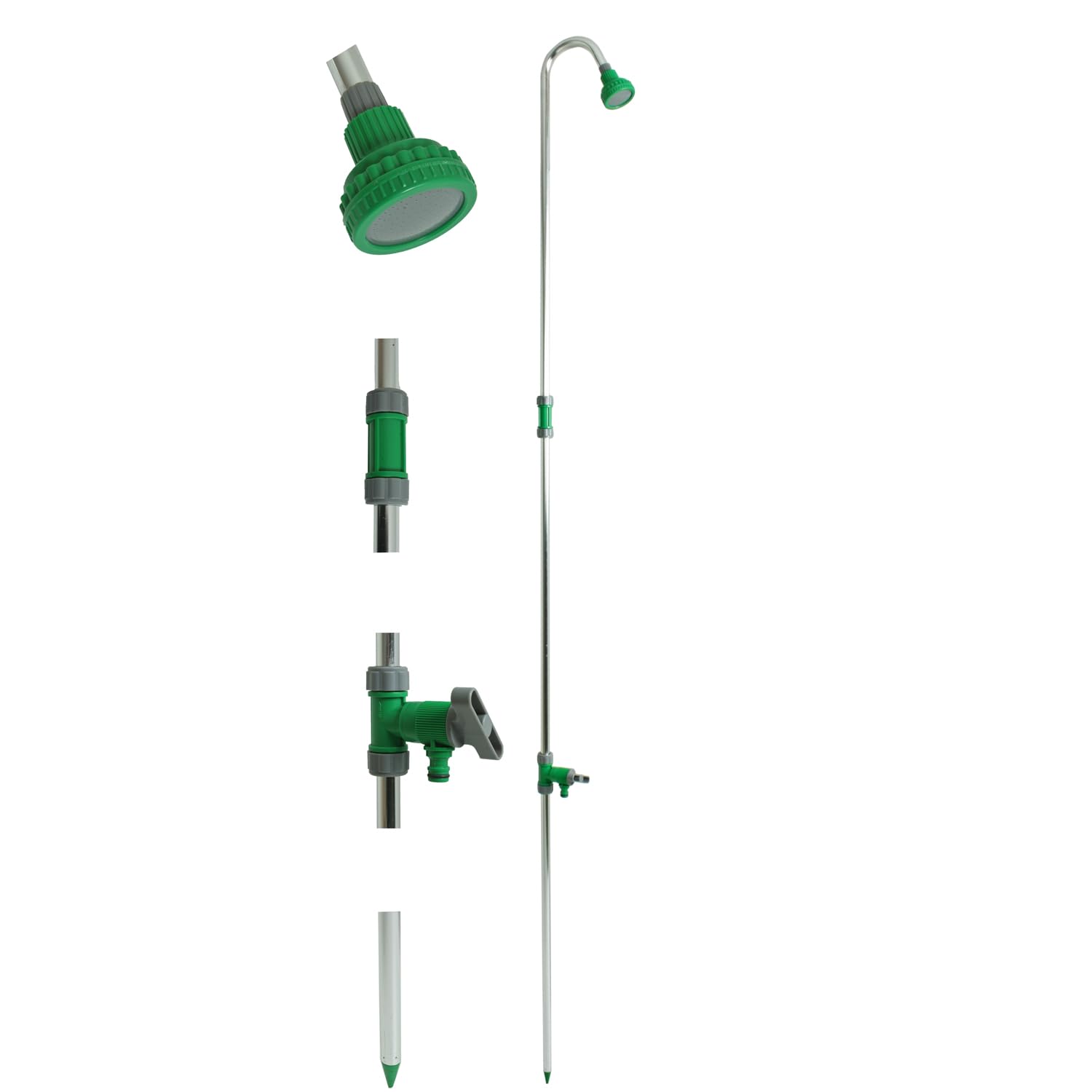 Gartendusche Campingdusche Outdoordusche höhenverstellbar 144-218cm Pooldusche Außendusche
