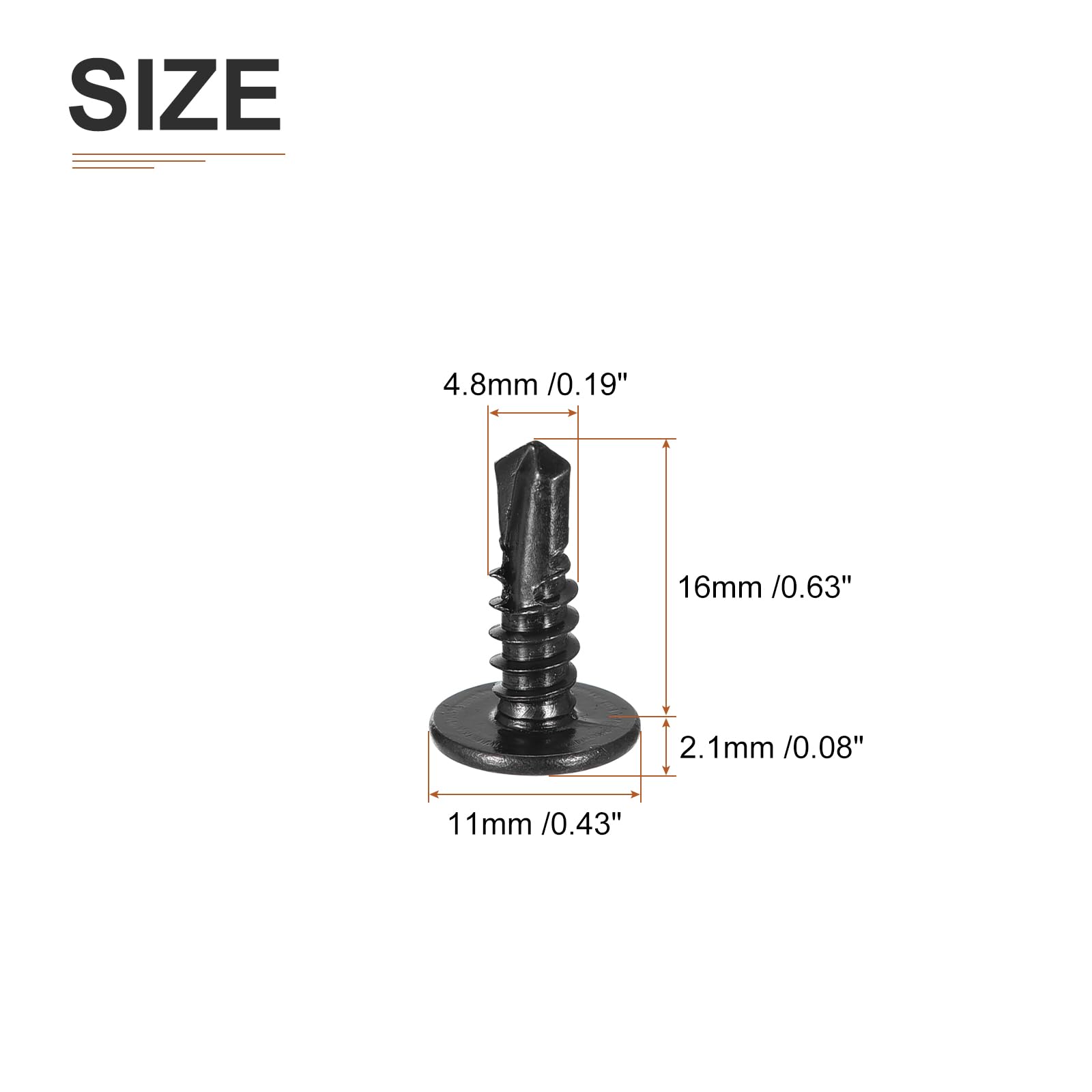 DTGN #10x5/8 Sheet Metal Screws, 100Pack, for Wood Furniture - Image 2