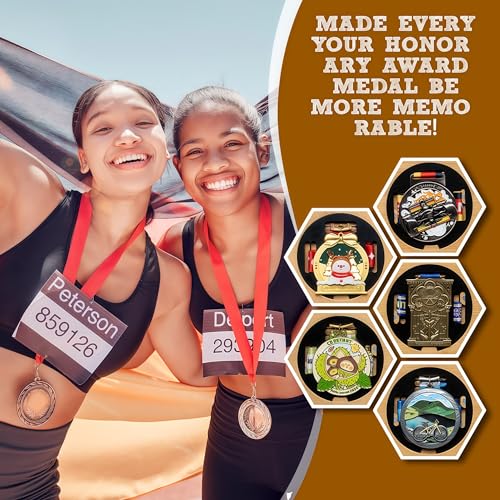 Image of Medal Hanger Display - Honeycomb Marathon Medal Hanger, Race Medal Holder Rack for Wall with No-Drill Adhesive Mounting, Stylish Holder for Running Medals