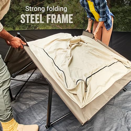 Coleman Queen-Size Airbed Cot Combination, Folding Air Mattress with Steel Frame & Side Table, Battery Pump Included, Great for Camping, Lounging, Elevated Sleeping, Guests, & More - image 8
