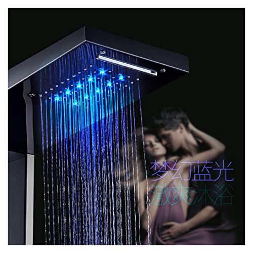 Panneau de douche LED or à écran numérique avec mitigeur cascade et bidet