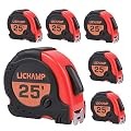 LICHAMP Tape Measure 25 ft, 6 Pack Bulk Easy Read Measuring Tape Retractable with Fractions 1/8, Multipack Measurement Tape 25-Foot by 1-Inch, C6RD
