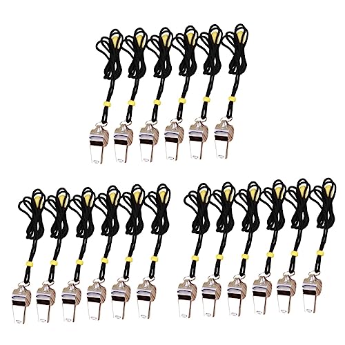 BESPORTBLE 12 Piezas Silbatos Acero Inoxidable con Cordón miniatura 1