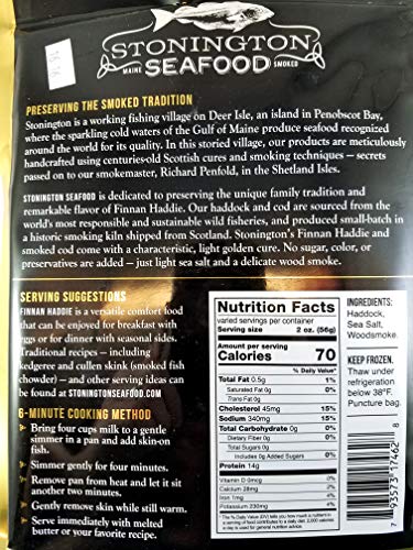 Stonington Seafood Finnan Haddie, Smoked Haddock Fillets, 16 Ounce Packs (5) #TOP1
