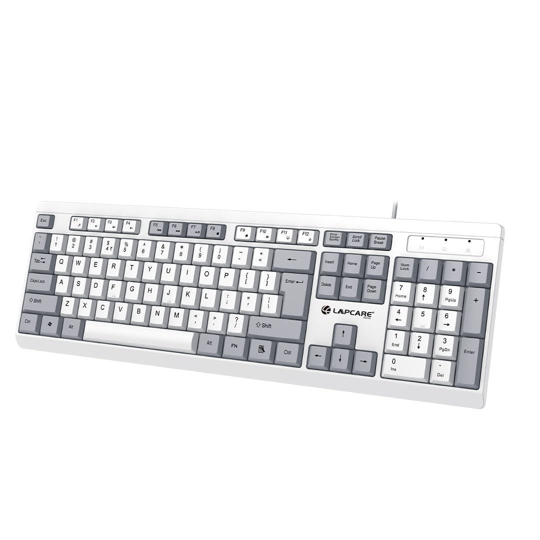 LAPCCARE USB Alfa Keyboard 7 Wired Membrane Keyboard | 104-Key US Layout | UV Coated Keycaps | Ergonomic Design | Quiet & Durable Membrane Build | 1-Year Warranty (LOX-106)-image-10