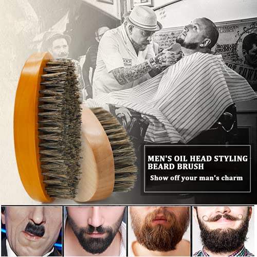 Beard Care Kit For Men Boar Bristle Beard Brush Made Of Solid Wood With 100% First-Cut Boar Hair Firm Bristles To Tame And Soften Facial Hair #TOP4