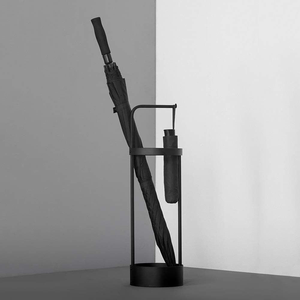 Modern Black Umbrella Stand Holder for Storage of Long and Short Umbrellas and Canes Fine Crafts nizer Rack with Metal Hook Free Standing Stand