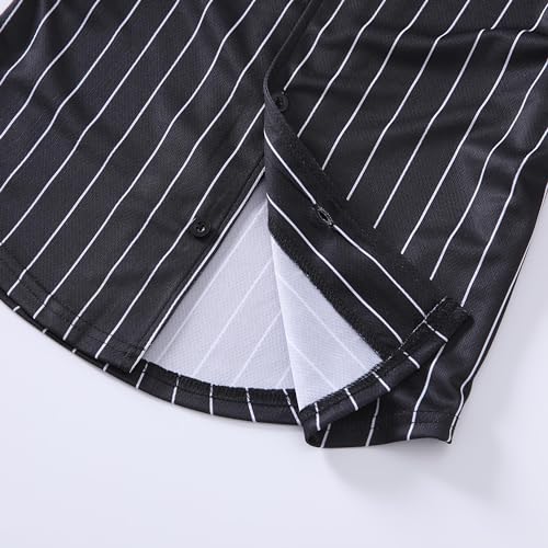 Image of Yuji Itadori Toddler Boys Baseball Pants Set Striped Sport Shorts Set Kids Button Down Shirts Elastic Waist Pants