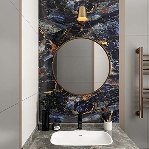Image of HOME13 Blue Stone Kitchen Self Adhesive Vinyl Decorative Marble Wallpaper for Kitchen Countertop Home /Office 2 Ft x 4 Ft with 2pcs