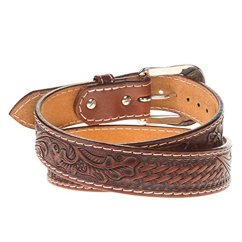 Western Fashion Men`s Chestnut Basket Floral Twisted X Belt Chestnut 462