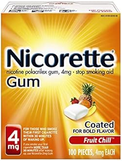 Nicorette Gum 4 mg Fruit Chill - 100 ct, Pack of 2