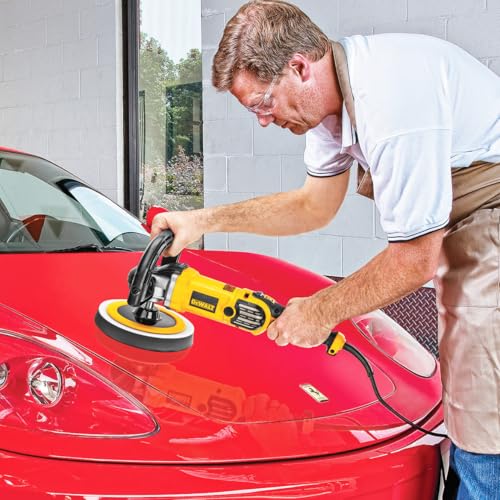 DEWALT Buffer Polisher, 7-in-9-in, 12 amp, Variable Speed Dial 0-3,500 RPM’s, Soft Start Corded Car Buffer (DWP849X) - image 6
