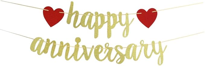 Amazon Co Jp Happy Anniversary バナー ゴールドフラッシュ旗ガーランドサイン Always And Forever 40th 50th 60th 70th ウェディング 記念 パーティー デコレーション 写真小道具 家電 カメラ
