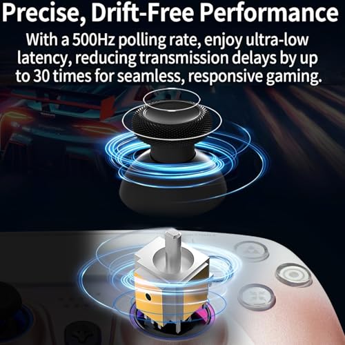 Image of NBCP Wired PS5 Controller, Turbo, Hall-Effect Triggers, Dual Vibration, 6-Axis Gyro, 10ft Cable -Gamepad Compatible with PS5 /PS4 /PC /Steam - Rose Gold Color
