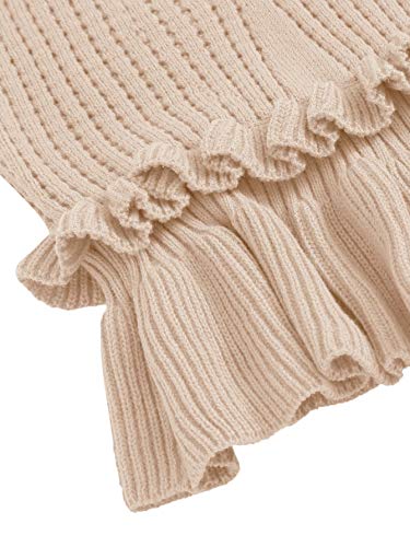 Image of SweatyRocks Women's Casual Sleeveless Peplum Tops Ruffle Hem Cropped Knit Sweater Vests