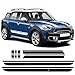 Pegatina para el capó del coche Tronco Racing Deportes Capucha larga Rayas Kit de carrocería trasera Falda lateral de la puerta Accesorios para Mini Cooper Countryman F60 blanco brillante todo
