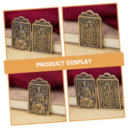 GATHINESS 2024 Amulettkarten Tai Sui Amulett Goldene Karte Antiker Schlüsselanhänger Taisui Diy-anhänger Gesundheitskarte Fengshui-tai-sui-karte Viel Empfindlich Antiquität Kupferlegierung – Bild 3