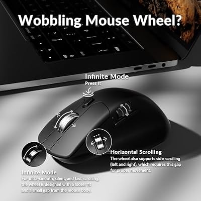 Keychron M6 Silent Wireless Gaming Mouse, 1000Hz, Bluetooth/2.4G/Wired, PixArt 3311 Sensor (12K DPI), 86g, 5 On-Board Memory Profiles for Plug & Play, Programmable for Mac/Win/Linux Black