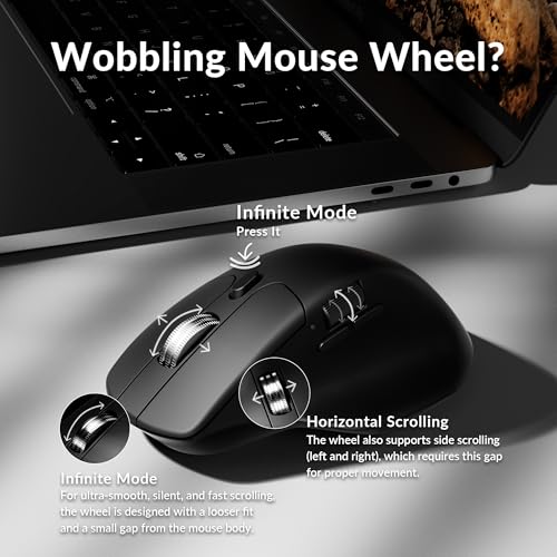 Image of Keychron M6 Silent Wireless Gaming Mouse, 1000Hz, Bluetooth /2.4G /Wired, PixArt 3311 Sensor (12K DPI), 86g, 5 On-Board Memory Profiles for Plug & Play, Programmable for Mac /Win /Linux - Black