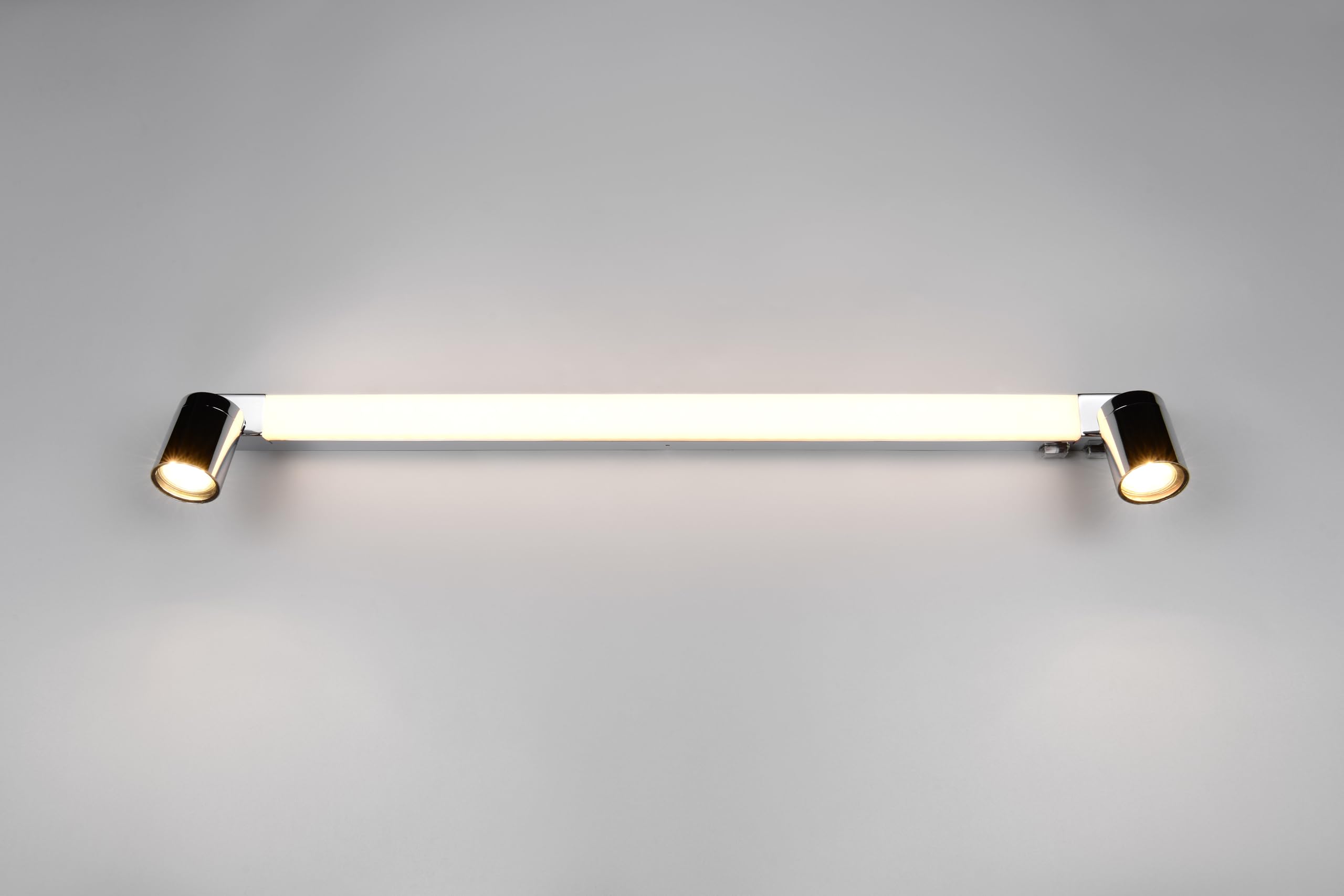 Trio Leuchten Lámpara de pared para baño LED ENRICO 281479306, metal cromado, LED de 9 vatios, excl. 2x GU10, color de luz ajustable