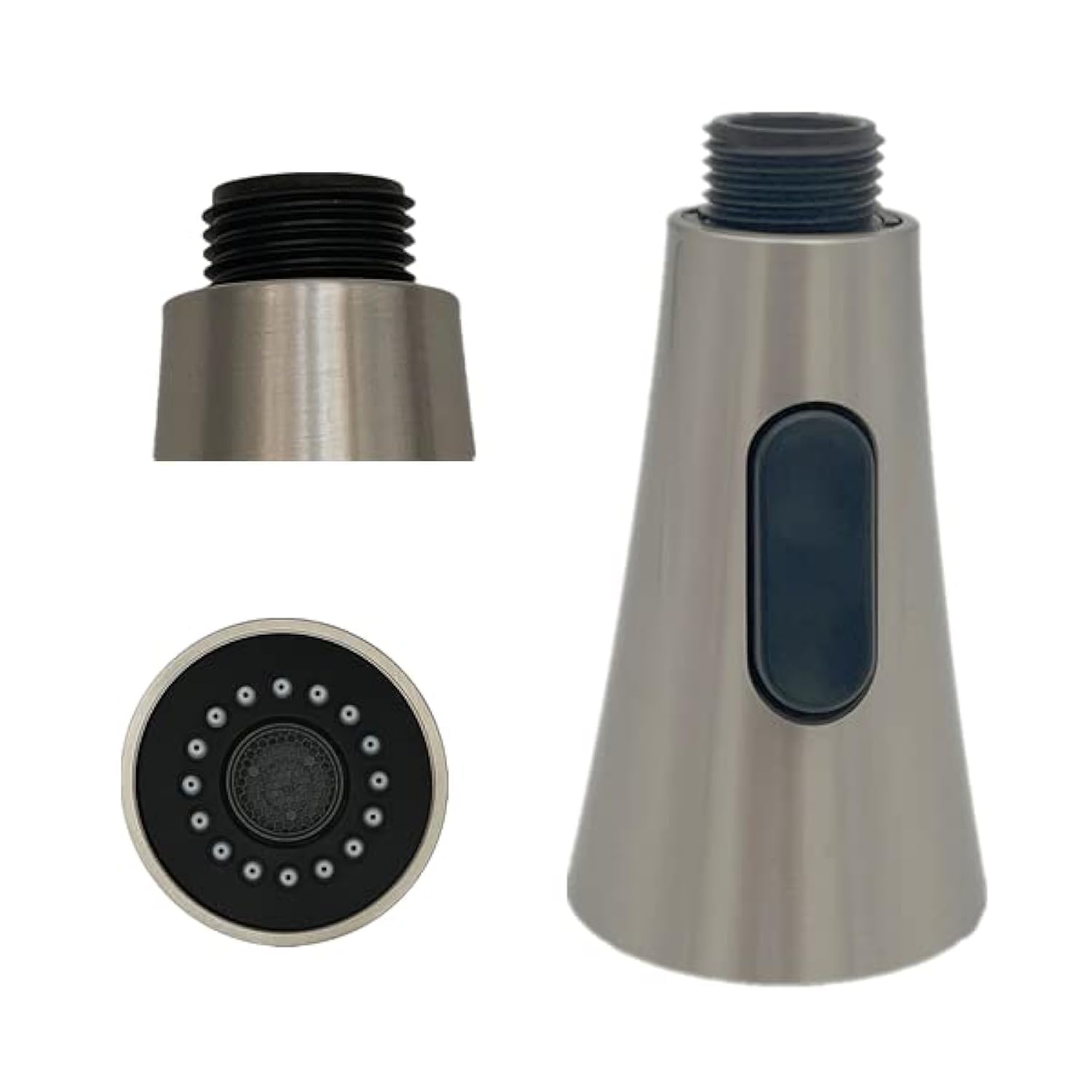 Kitchen Faucet Head Replacement Simple Kitchen Sink Faucet Parts Kitchen Faucet Head G 1/2 Pull Down Faucet Spray Head Movable Kitchen Tap Head Faucet Sprayer Water (Brushed Nickel-2 models)
