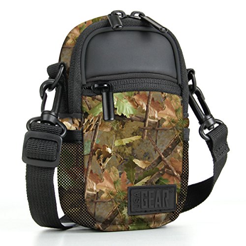 USA Gear Bolso para Cámara Apuntar y Disparar (Bosque) con Bolsillos Accesorios, Cubierta Iluvia y Correa de Hombro - Compatible con Sony CyberShot, Canon PowerShot ELPH, Nikon COOLPIX y Más Cover