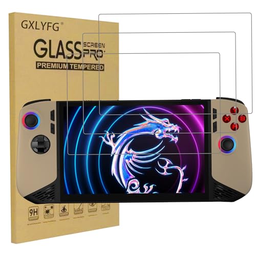 GXLYFG 3 Pack Tempered Glass Screen Protectors Compatible with MSI Claw 8 AI+ A2VM, Anti Scratch, Bubble Free, 9H Hardness
