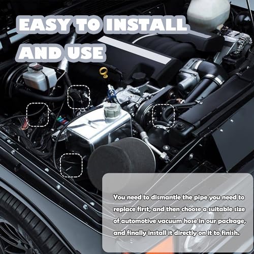 Image of 6PCS 5Ft Vacuum Hose Automotive,Silicone Vacuum Hose with ID 1 /8 inch 5 /32 inch 3 /16 inch 1 /4 inch 5 /16 inch 3 /8 inch,130PSI Max Pressure Vacuum Line Kit Silicone Tubing Car Accessories for Air /Water (6PCS)