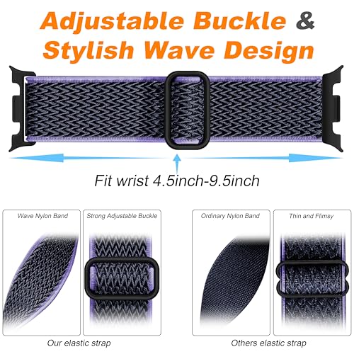 Elastic Nylon Band Compatible with Samsung Galaxy Watch 8 Band 40mm 44mm/8 Classic 46mm Women Men, Adjustable Stretchy Sport Replacement Strap For Galaxy Watch 8 Band by EIHAIHIS - Used condition - Image 3