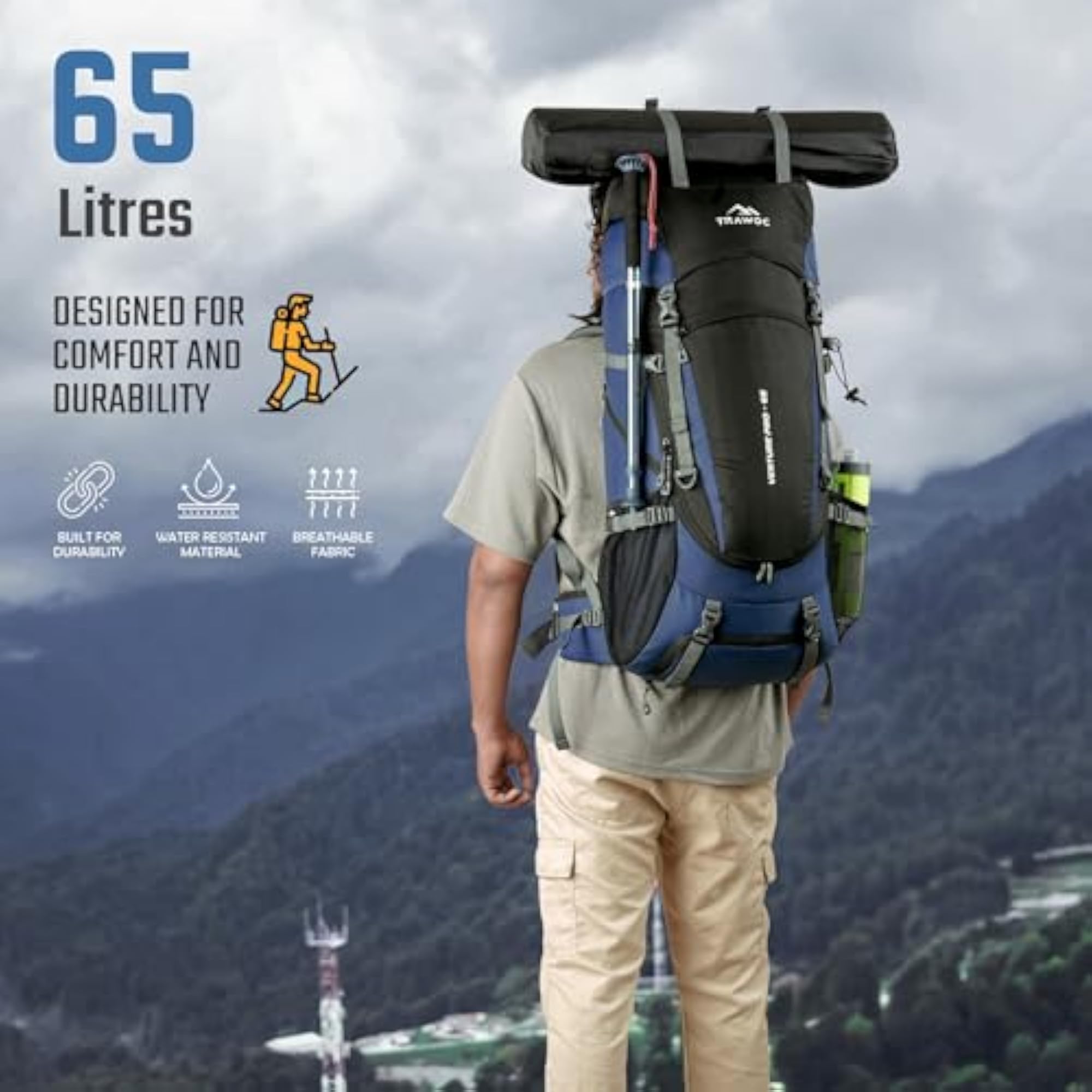 VENTURE PRO 65L Internal Frame Camping Backpack