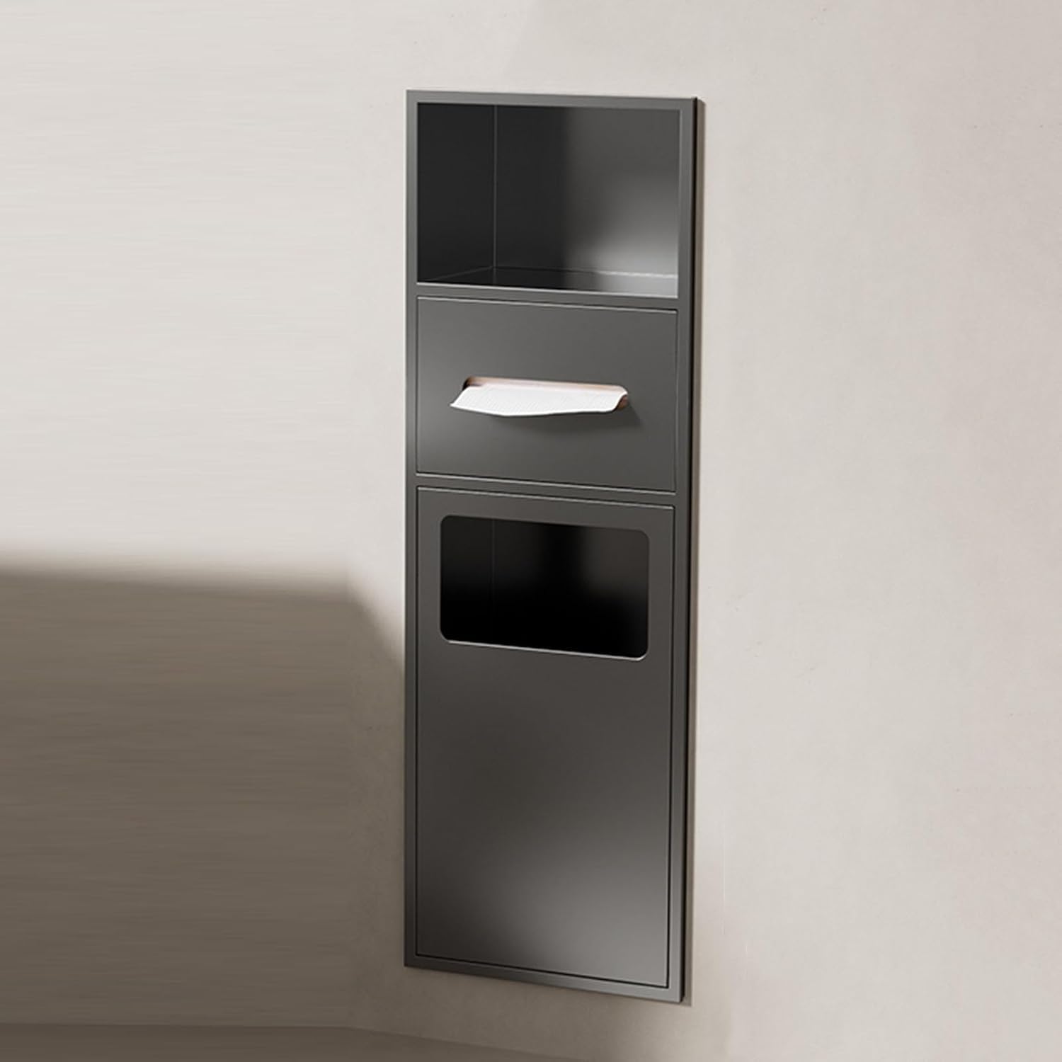 Niche de douche encastrable 700x240mm en acier inoxydable gris pour salle de bain