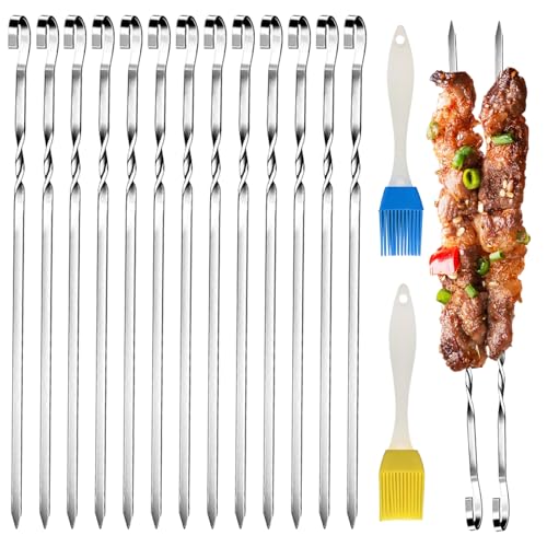 30 stück Grillspieße Edelstahl,metall spieße,schaschlikspieße edelstahl,schaschlikspieße...