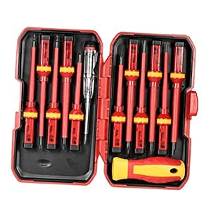 mulcort 13pcs 1000v interchangeables tournevis isolés set avec outils de réparation électricien outils de réparation torx peu torz phillips
